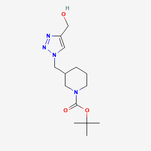 molecular formula C14H24N4O3 B1482076 tert-butyl 3-((4-(hydroxymethyl)-1H-1,2,3-triazol-1-yl)methyl)piperidine-1-carboxylate CAS No. 2098109-28-3