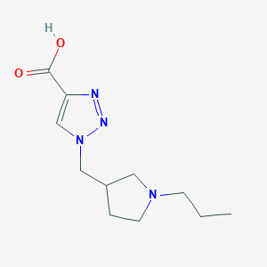 molecular formula C11H18N4O2 B1482078 1-((1-propylpyrrolidin-3-yl)methyl)-1H-1,2,3-triazole-4-carboxylic acid CAS No. 2098117-91-8