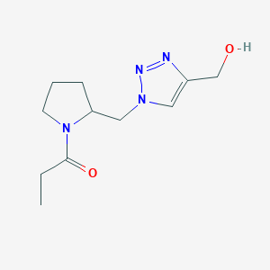 1-(2-((4-(hydroxymethyl)-1H-1,2,3-triazol-1-yl)methyl)pyrrolidin-1-yl)propan-1-one