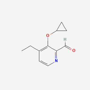 molecular formula C11H13NO2 B14820922 3-Cyclopropoxy-4-ethylpicolinaldehyde 