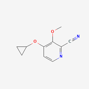 molecular formula C10H10N2O2 B14820933 4-Cyclopropoxy-3-methoxypicolinonitrile 