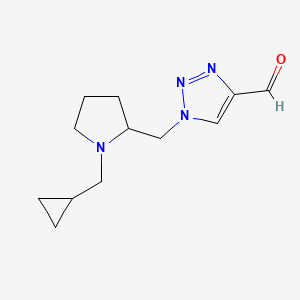 1-((1-(cyclopropylmethyl)pyrrolidin-2-yl)methyl)-1H-1,2,3-triazole-4-carbaldehyde