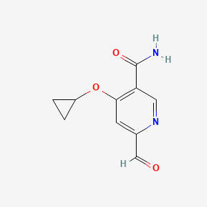 molecular formula C10H10N2O3 B14820980 4-Cyclopropoxy-6-formylnicotinamide 