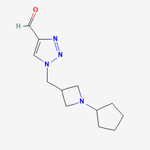 1-((1-cyclopentylazetidin-3-yl)methyl)-1H-1,2,3-triazole-4-carbaldehyde