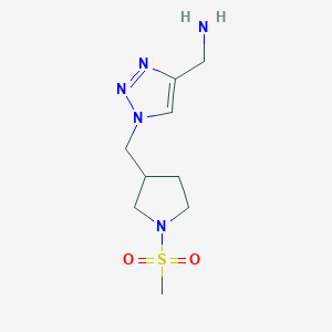 molecular formula C9H17N5O2S B1482102 (1-((1-(methylsulfonyl)pyrrolidin-3-yl)methyl)-1H-1,2,3-triazol-4-yl)methanamine CAS No. 2097964-82-2