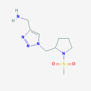 (1-((1-(methylsulfonyl)pyrrolidin-2-yl)methyl)-1H-1,2,3-triazol-4-yl)methanamine