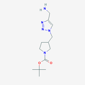 molecular formula C13H23N5O2 B1482104 tert-butyl 3-((4-(aminomethyl)-1H-1,2,3-triazol-1-yl)methyl)pyrrolidine-1-carboxylate CAS No. 2097964-85-5