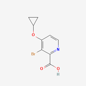 molecular formula C9H8BrNO3 B14821052 3-Bromo-4-cyclopropoxypicolinic acid 