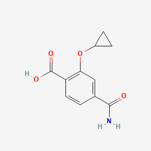 molecular formula C11H11NO4 B14821068 4-Carbamoyl-2-cyclopropoxybenzoic acid 