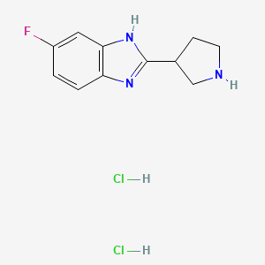 molecular formula C11H14Cl2FN3 B1482109 5-fluoro-2-(pyrrolidin-3-yl)-1H-benzo[d]imidazole dihydrochloride CAS No. 2097970-35-7