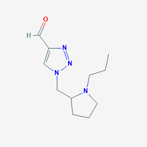 molecular formula C11H18N4O B1482111 1-((1-propylpyrrolidin-2-yl)methyl)-1H-1,2,3-triazole-4-carbaldehyde CAS No. 2098123-40-9