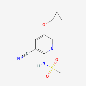 molecular formula C10H11N3O3S B14821111 N-(3-Cyano-5-cyclopropoxypyridin-2-YL)methanesulfonamide 