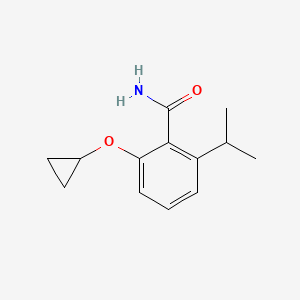 molecular formula C13H17NO2 B14821117 2-Cyclopropoxy-6-isopropylbenzamide 