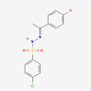 molecular formula C14H12BrClN2O2S B14821125 N'-[(1E)-1-(4-bromophenyl)ethylidene]-4-chlorobenzenesulfonohydrazide 