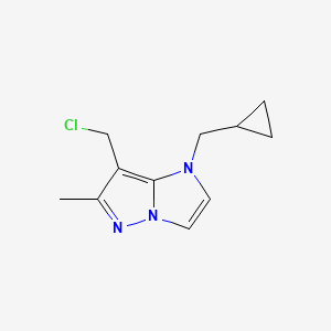 molecular formula C11H14ClN3 B1482115 7-(chloromethyl)-1-(cyclopropylmethyl)-6-methyl-1H-imidazo[1,2-b]pyrazole CAS No. 2092240-04-3