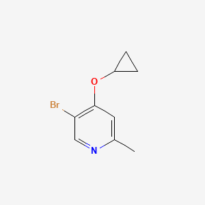 molecular formula C9H10BrNO B14821151 5-Bromo-4-cyclopropoxy-2-methylpyridine 