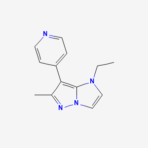molecular formula C13H14N4 B1482116 1-ethyl-6-methyl-7-(pyridin-4-yl)-1H-imidazo[1,2-b]pyrazole CAS No. 2098057-25-9
