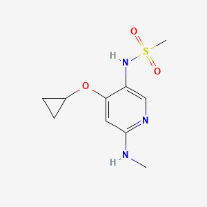 molecular formula C10H15N3O3S B14821177 N-(4-Cyclopropoxy-6-(methylamino)pyridin-3-YL)methanesulfonamide 