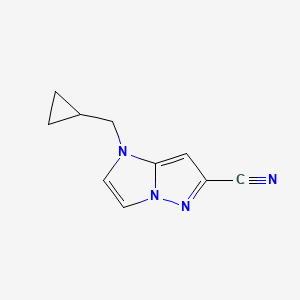 molecular formula C10H10N4 B1482119 1-(环丙基甲基)-1H-咪唑并[1,2-b]吡唑-6-碳腈 CAS No. 2098056-88-1