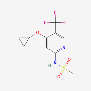 molecular formula C10H11F3N2O3S B14821194 N-(4-Cyclopropoxy-5-(trifluoromethyl)pyridin-2-YL)methanesulfonamide 