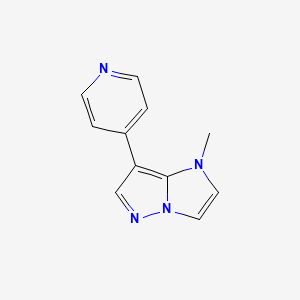 molecular formula C11H10N4 B1482124 1-methyl-7-(pyridin-4-yl)-1H-imidazo[1,2-b]pyrazole CAS No. 2098012-82-7