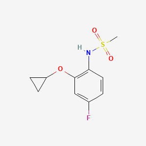 molecular formula C10H12FNO3S B14821261 N-(2-Cyclopropoxy-4-fluorophenyl)methanesulfonamide 
