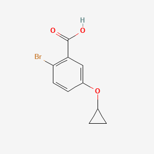molecular formula C10H9BrO3 B14821269 2-Bromo-5-cyclopropoxybenzoic acid 