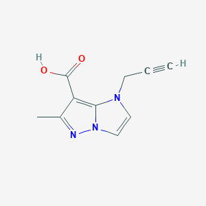 molecular formula C10H9N3O2 B1482127 6-methyl-1-(prop-2-yn-1-yl)-1H-imidazo[1,2-b]pyrazole-7-carboxylic acid CAS No. 2090884-57-2
