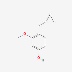 molecular formula C11H14O2 B14821304 4-(Cyclopropylmethyl)-3-methoxyphenol 