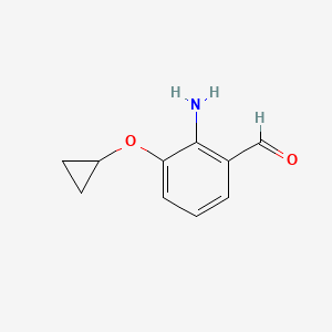 molecular formula C10H11NO2 B14821314 2-Amino-3-cyclopropoxybenzaldehyde 