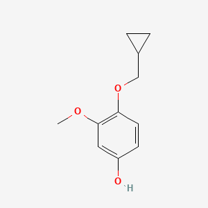 molecular formula C11H14O3 B14821336 4-(Cyclopropylmethoxy)-3-methoxyphenol 