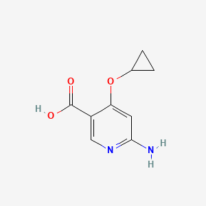 molecular formula C9H10N2O3 B14821338 6-Amino-4-cyclopropoxynicotinic acid 
