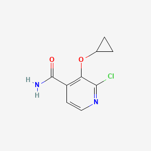 molecular formula C9H9ClN2O2 B14821364 2-Chloro-3-cyclopropoxyisonicotinamide 