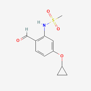molecular formula C11H13NO4S B14821407 N-(5-Cyclopropoxy-2-formylphenyl)methanesulfonamide 