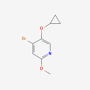 molecular formula C9H10BrNO2 B14821424 4-Bromo-5-cyclopropoxy-2-methoxypyridine 