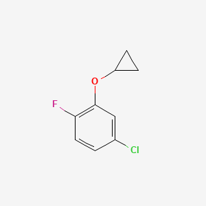 molecular formula C9H8ClFO B14821450 4-Chloro-2-cyclopropoxy-1-fluorobenzene 