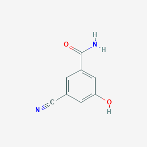 molecular formula C8H6N2O2 B14821455 3-Cyano-5-hydroxybenzamide 