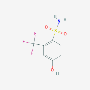 molecular formula C7H6F3NO3S B14821457 4-Hydroxy-2-(trifluoromethyl)benzenesulfonamide 