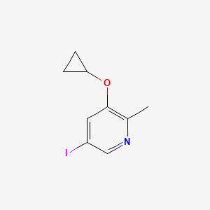 molecular formula C9H10INO B14821460 3-Cyclopropoxy-5-iodo-2-methylpyridine 