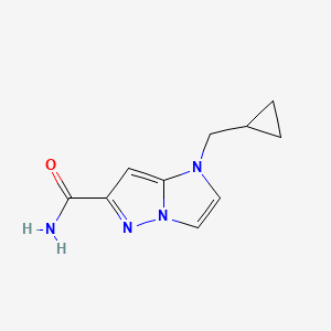 molecular formula C10H12N4O B1482148 1-(cyclopropylmethyl)-1H-imidazo[1,2-b]pyrazole-6-carboxamide CAS No. 2097950-97-3