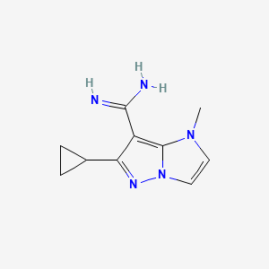 molecular formula C10H13N5 B1482150 6-cyclopropyl-1-methyl-1H-imidazo[1,2-b]pyrazole-7-carboximidamide CAS No. 2098057-75-9