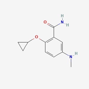 molecular formula C11H14N2O2 B14821525 2-Cyclopropoxy-5-(methylamino)benzamide 