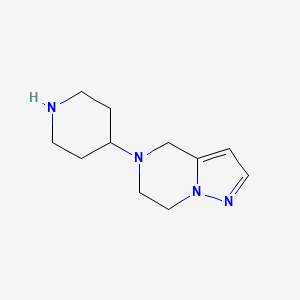 molecular formula C11H18N4 B1482153 5-(Piperidin-4-yl)-4,5,6,7-tetrahydropyrazolo[1,5-a]pyrazine CAS No. 2098026-96-9