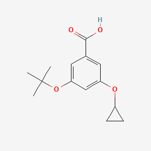 molecular formula C14H18O4 B14821550 3-Tert-butoxy-5-cyclopropoxybenzoic acid 