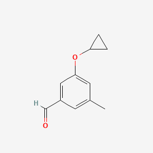 molecular formula C11H12O2 B14821567 3-Cyclopropoxy-5-methylbenzaldehyde 