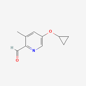 molecular formula C10H11NO2 B14821571 5-Cyclopropoxy-3-methylpicolinaldehyde 