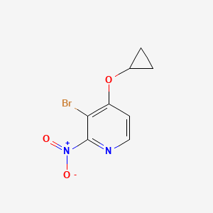 molecular formula C8H7BrN2O3 B14821578 3-Bromo-4-cyclopropoxy-2-nitropyridine 
