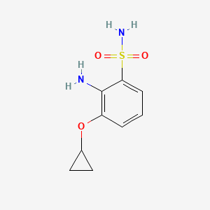 molecular formula C9H12N2O3S B14821592 2-Amino-3-cyclopropoxybenzenesulfonamide 