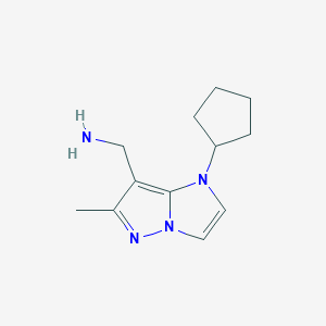 molecular formula C12H18N4 B1482163 (1-cyclopentyl-6-methyl-1H-imidazo[1,2-b]pyrazol-7-yl)methanamine CAS No. 2098026-18-5