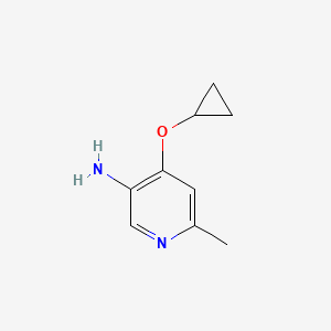 molecular formula C9H12N2O B14821695 4-Cyclopropoxy-6-methylpyridin-3-amine 